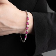 اسوارة  تنس فضة عيار 925 بحجر بنفسجي 